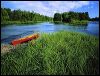 Red Canoe on Island - St. Croix