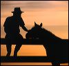 Cowboy on Fence with Horse.jpg